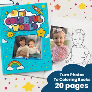 Personalized Coloring Book From Photos, 20-Pages