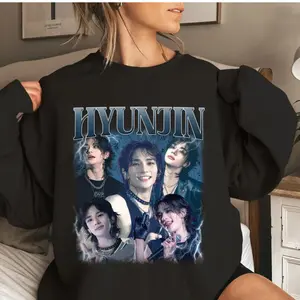 Hyunjin SKZ T-shirt, Vintage 90s Style, Kpop Unisex