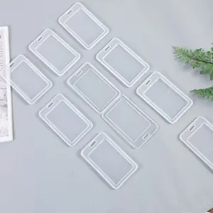 10pcs Transparent Plastic Work License Card Bank Card Credit Card Holder Traffic Card Protective Bag Suitcase Tag Case