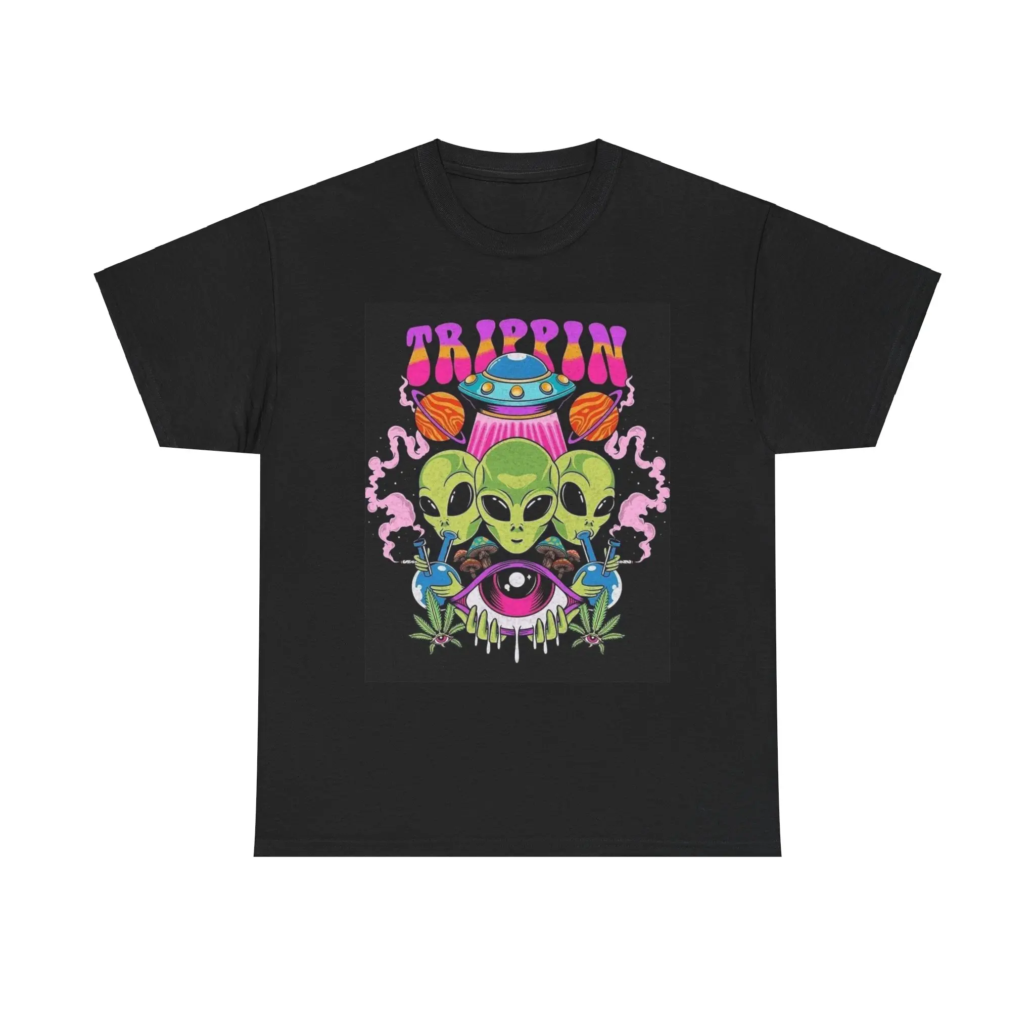 Tripping Aliens T-Shirt, Space Extraterrestrial Tee, Psychedelic UFO Shirt, Cosmic Galaxy Top, Alien Abduction Clothing