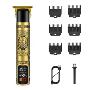 Men's Beauty Set - Shaving Trimmer, Cordless Hair Trimmer, USB-C Charging, Men's Beard Trimmer, Electric Shaver with LED Display, 4 Hairdressing Combs - Perfect for hair salons, personal use, men's gifts