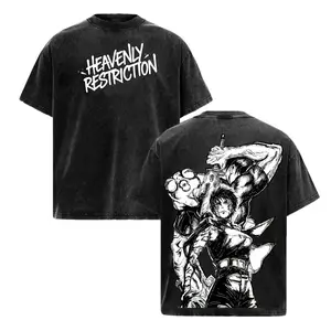 Maki Zenin Vintage Washed Tee, Jujutsu Kaisen Anime Graphic T-Shirt, Heavenly Restriction Warrior, Oversized Heavy Cotton Unisex Streetwear