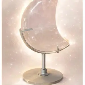 Rose Quartz Crescent Moon Crystal | Calm Love Emotional Reset | High-Polish Carving | Glows Under Light | Perfect for Bedroom & Meditation | Brazilian Origin | One-of-a-Kind Energy Piece