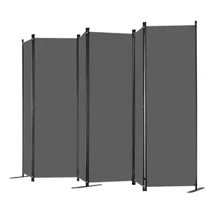 【fathersdaygift】VEVOR Room Divider, 6 Panel Room Divider, Folding Privacy Screen and Portable Partition Divider for Room Separation, Freestanding Room Partitions for Office, Bedroom, Study, Grey