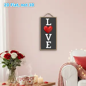 Heart Love Foam Board Sign, Valentine's Day Room Decoration, Wall Decorative Plaque, Wedding Hanging Ornament, 1pc, 2D Flat