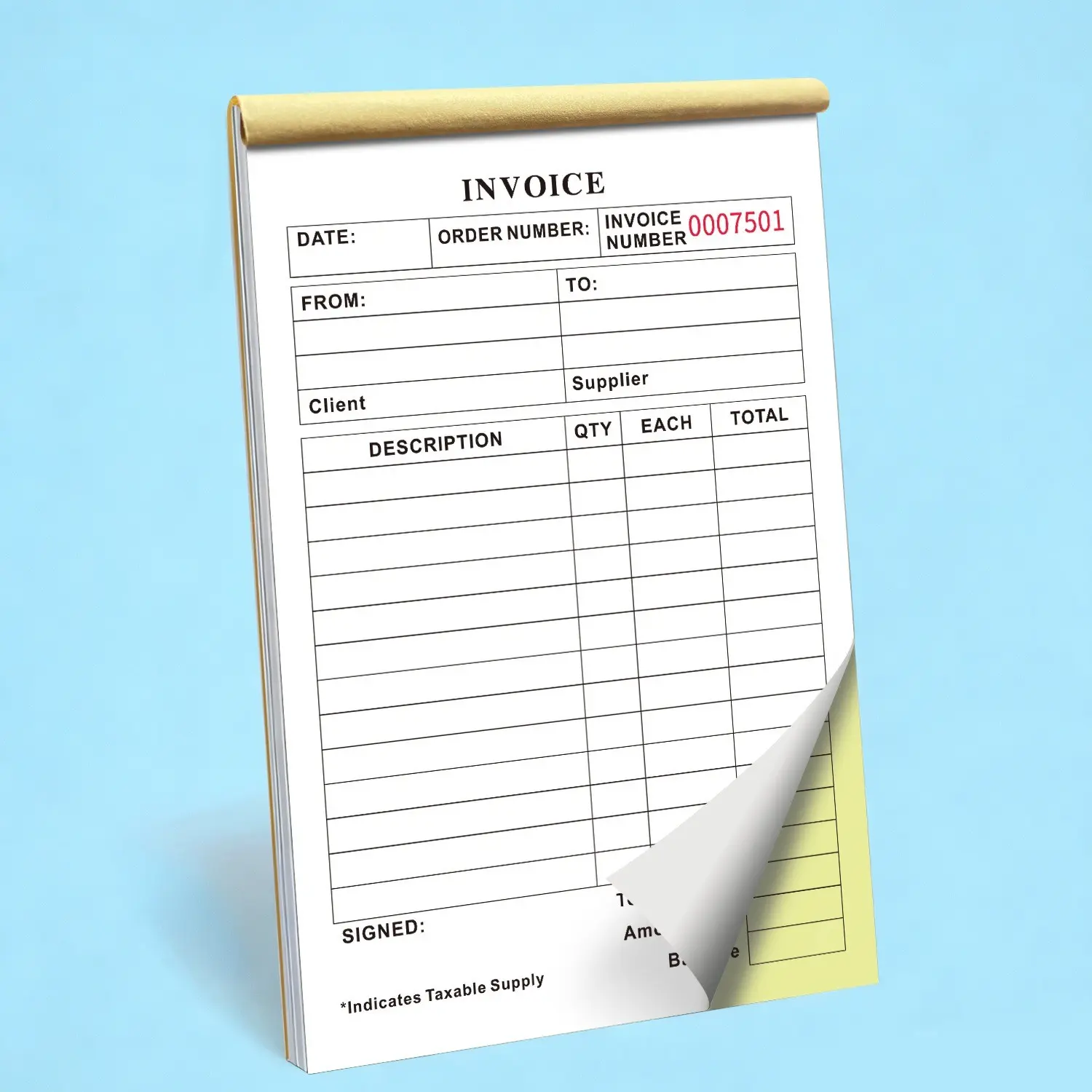 Business Invoice Book, Three-Part Carbonless Copy, Tear-Away Receipts, Numbered Invoices, Durable Accounting Ledger, Essential for Enterprises
