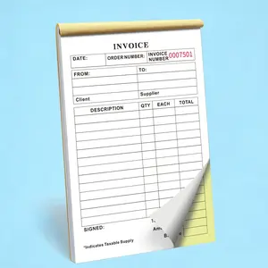 Business Invoice Book, Three-Part Carbonless Copy, Tear-Away Receipts, Numbered Invoices, Durable Accounting Ledger, Essential for Enterprises