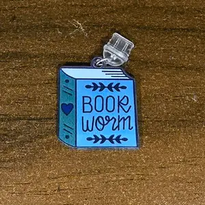 Book Worm Kindle/Phone Dust Plug Charm or Keychain