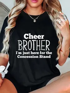 100% Cotton Funny Cheer Brother Boys Sibling Cheerleader Son Cute T-Shirt
