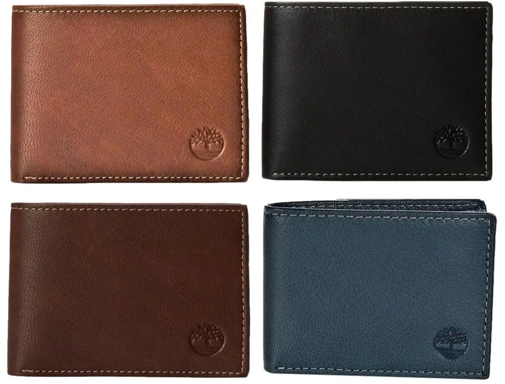 Timberland Men's Premium Genuine Leather Slimfold Wallet