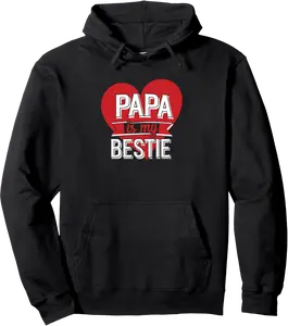 Papa is My Bestie Squad Best Friend with hearts Pullover Hoodie - Gabriellef Shop 34B0DGV5WG3P