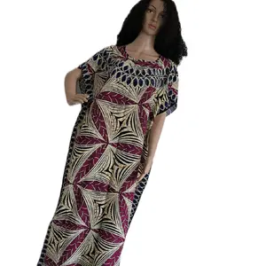 Kaftsn Women's Wear Embellished with Stones Long Dress in Patterned Design