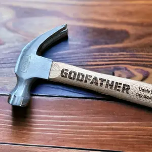 Engraved Godfather Hammer - Custom Messaged Engraved with Names and Date