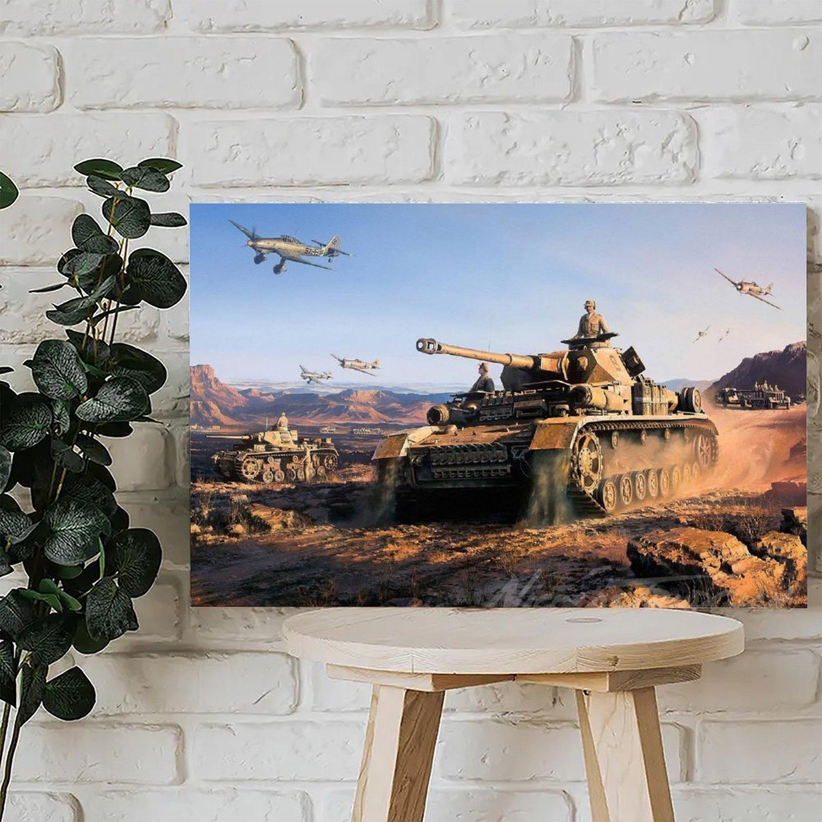 Military Tank Poster Panzer IV Tanks Poster Decorative Painting Canvas Wall Art Picture Print Modern Family Bedroom Decor
