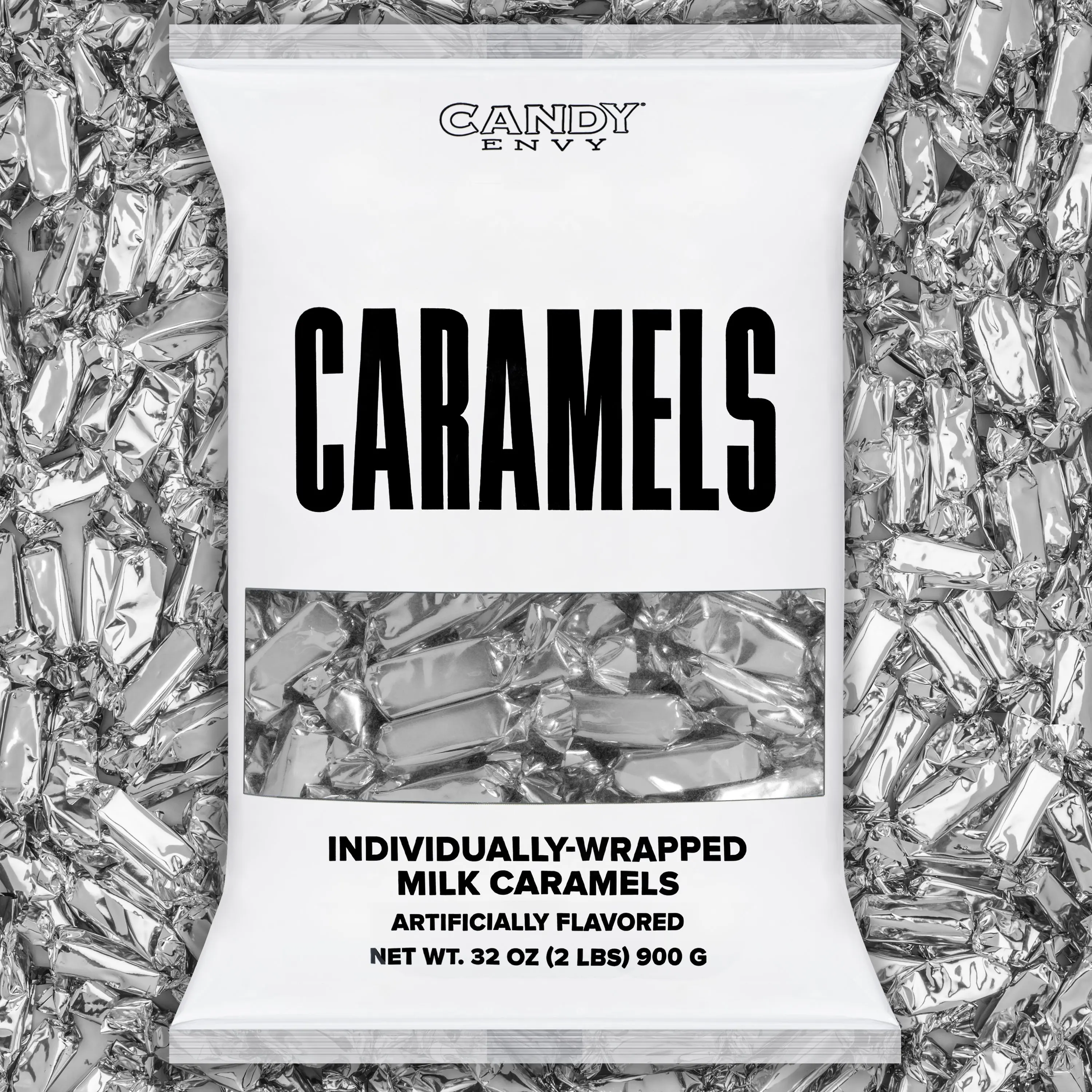 Silver Foil-Wrapped Caramels