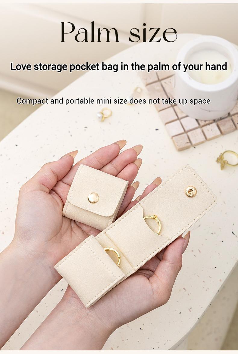 Compartmentalized Portable Jewelry Box — Simple, Mini, and Premium Travel Jewelry Case — Anti-Loss Storage Pouch for Rings, Stud Earrings, and Small Accessories (Easy to Find)