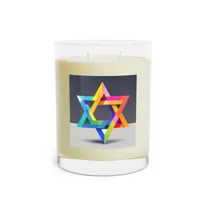 Jewish,  Love is Love, All means All, LGBTQ, Queer, LGBTQIA+, Reform Judaism,  Decor Fragrance,Scented Candle - Full Glass, 11oz