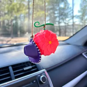 One Piece Nico Robin Devil Fruit & Hat | Rear View Mirror Hanger, Hana Hana no Mi Anime Car Decor, Straw Hat Crew Gift, Fan Collectible