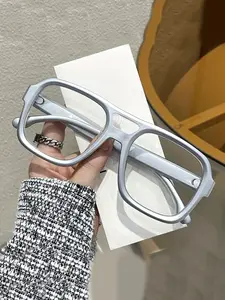 Unisex Square Frame Glasses, Blue Light Blocking Reading Glasses, Casual Decorative Lens, Suitable for All Seasons, Daily Use