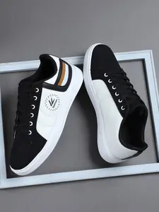 Men's Low-Top Casual Shoes, Walking Shoes, Lightweight Comfortable Board Shoes, Fashion All-Season Streetwear, PU Leather Eva Sole, Patchwork Design