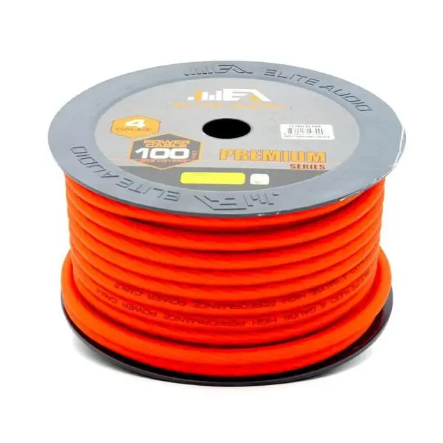 Elite Audio EA-PRM4G-PWR High-End CCA Copper 4-Gauge Power Wire, 100 ft Heavy-Duty CCA Cable for Home Improvement Electrical Equipment & Supplies, Heavy Wire