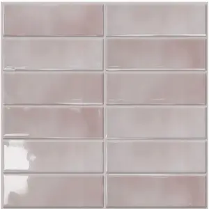 DEWOO Extra-Thick, Waterproof, Self-Adhesive Anti-Splash Wall Tiles (10-Pack) — 1.2mm Self-Adhesive Vinyl Wall Tiles, Suitable for Kitchens & Bathrooms; White with 3D Green Tile Texture Design Wall Panels Roll