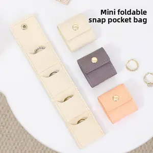 Simple Portable Compartment Jewelry Bag Ring Storage Bag Small Portable Travel Earring Jewelry Storage Bag