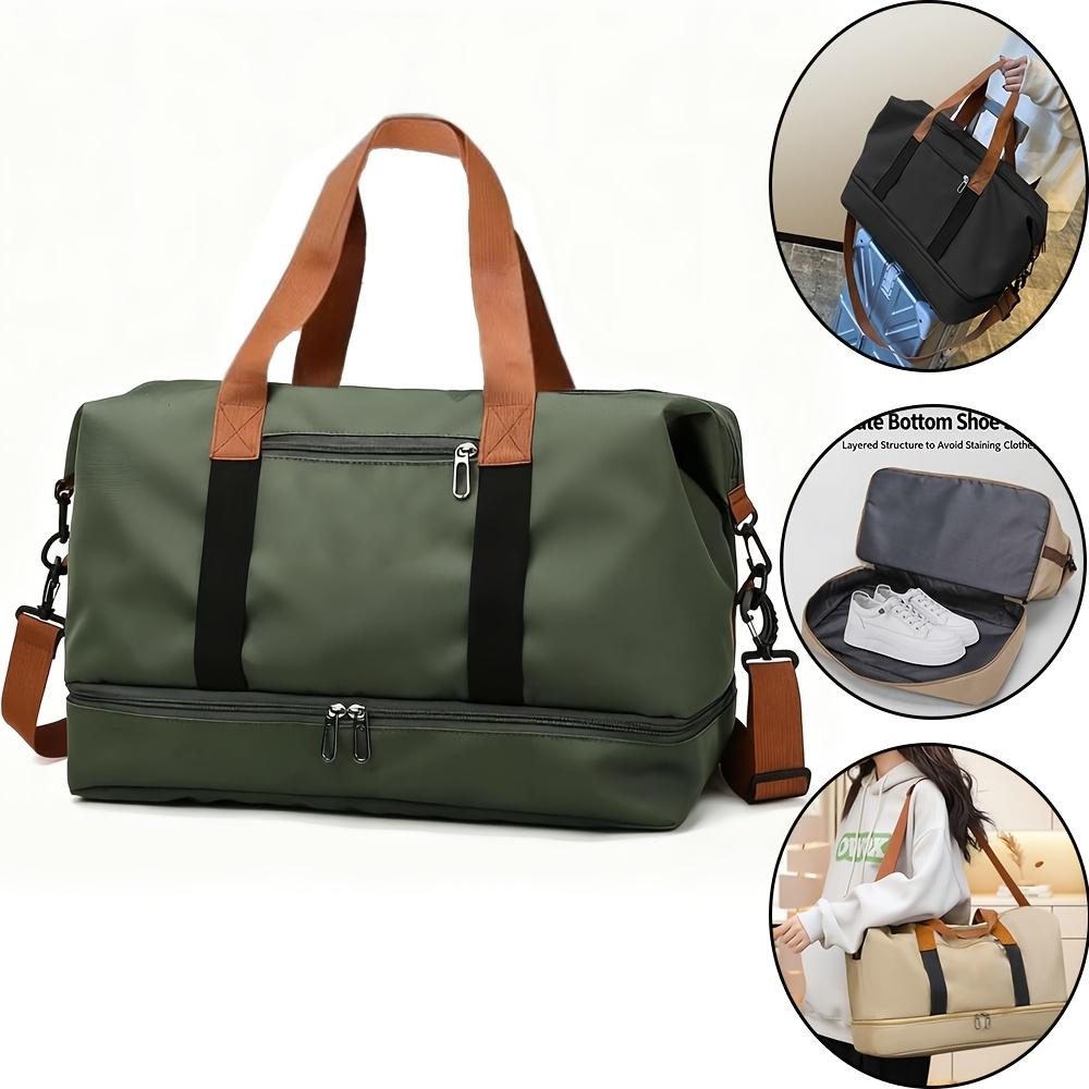 Deep Green Dry Wet Separation Fitness Bag! Lightweight & Large Capacity Travel Storage Luggage Bag Perfect for Short Trips, Business, Travel & Daily Use. Versatile Casual Shoulder Crossbody Handbag for Easy Carry