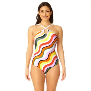 Anne Cole - Women's Halter Keyhole One Piece Swimsuit