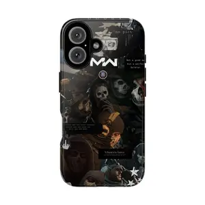 Game Call of Duty Phone Case Ghost Themed Phone Case Premium Matte Texture, Protection, Shockproof, Anti-Drop, Anti-Fingerprint For IPhone 17-12, Pro Max, Pro Plus, and Samsung S25-22 Protection Safety