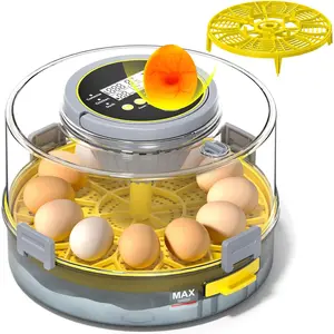 Incubators for Hatching Eggs with Automatic Egg Turner, Temperature Humidity Control, Egg Candler, Large Water Tank, 5 Preset Hatching Modes for Chicken Duck Goose Quail Pigeon Eggs-12 Capacity