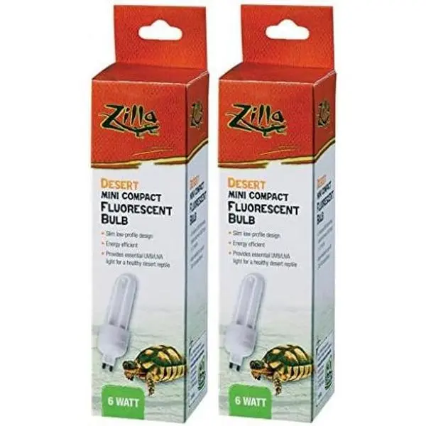 (2 Pack) Mini Compact Desert Fluorescent Bulb, 6 Watt