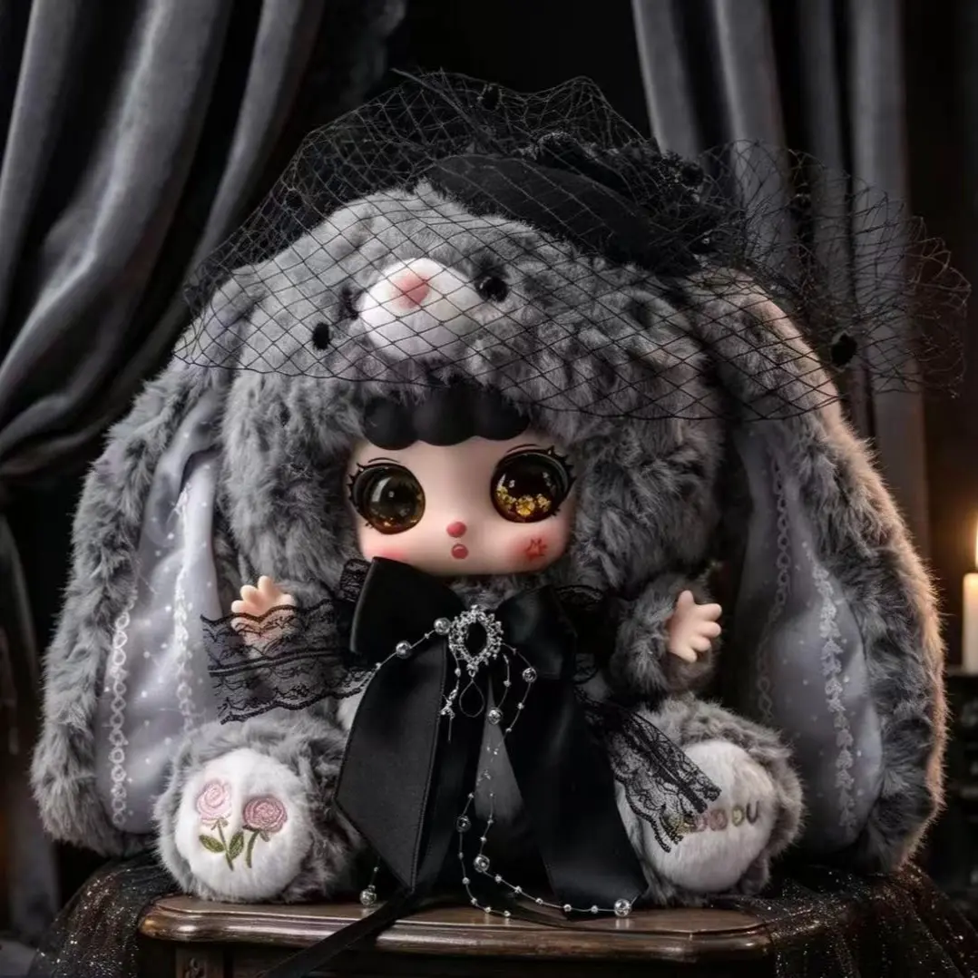 Kebi Dou- Milk Cream Rabbit Sauce 600% Three Generations Of Flower Rabbit Language Plush Blind Box