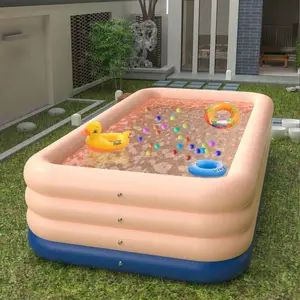 Thick Coffee Color Bathtub, Eco-Friendly PVC Inflatable Pool, Large Kids Bath Tub, Family Outdoor Play Pool, Bath Tub, Inflatable Swimming Pool