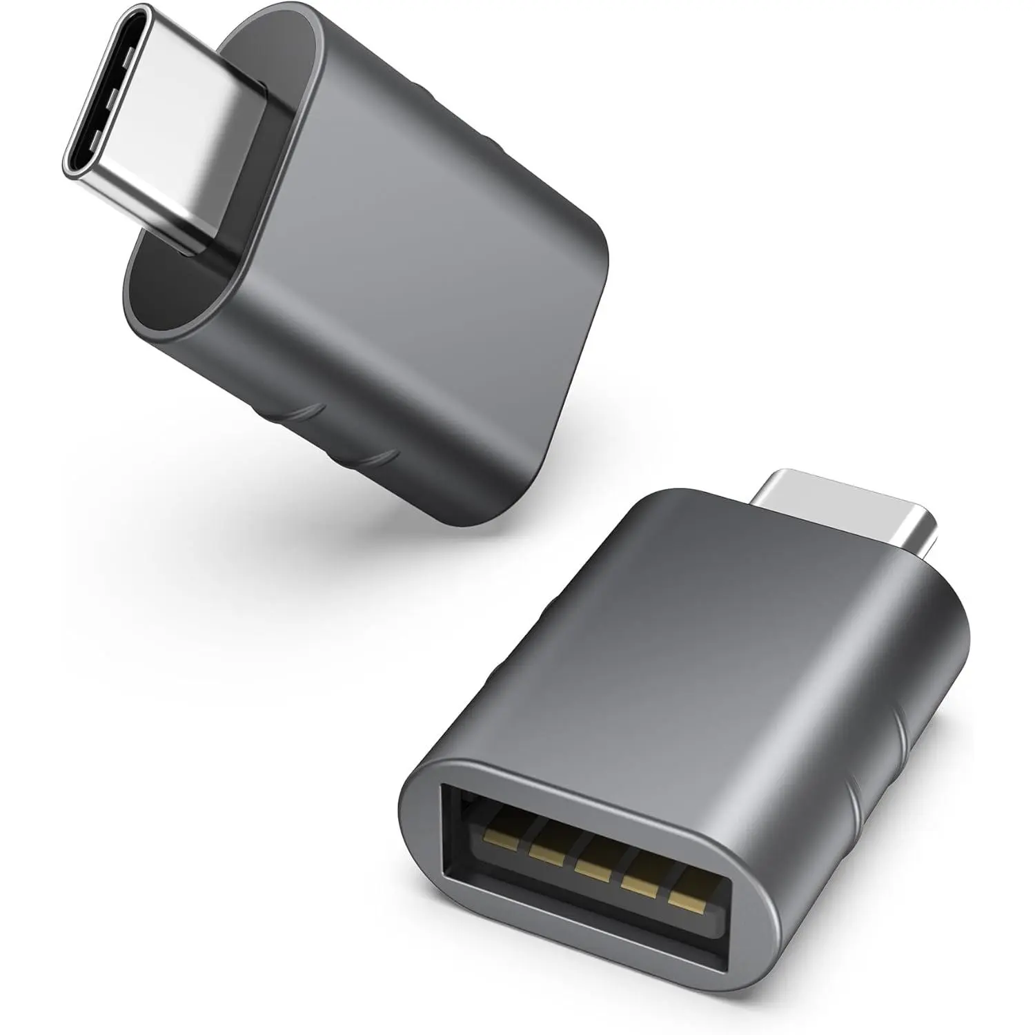 USB C to USB Adapter Pack of 2, USB 3.0 Female to Thunderbolt 4/3 Adapter Compatible with MacBook Pro Air 2024, Surface, iPad, , Galaxy Notebook, XPS and  Type C Devices, Space Grey