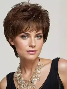 Fashion Women's 6 Inches Short Curly Micro Volume Synthetic Fiber High Temperature Silk Synthetic Hair Wig, Curly Wigs, Full Head Cover, All Seasons