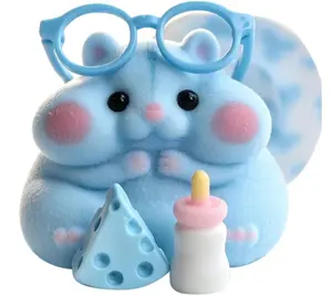Taba Squishy Hamster Toy, Cute Squishy Hamster Fidget Toy, Soft Silicone Mochi Furry Toy, Stress Relief Gift for Adults & Kids