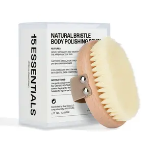 【2026 NEW】Natural Bristle Oval Body Exfoliating Dry Brush – Lymphatic Drainage Body Brush for Exfoliation, Smooth Radiant Skin, Relaxation  Body relief & Glowing Skin
