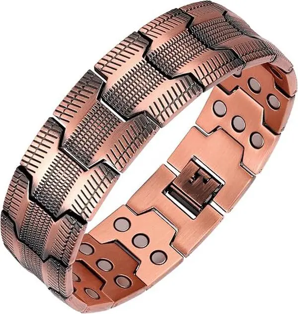 1pc Adjustable Magnetic Bracelet for Men, 3-Row Neodymium Magnets, Christmas Jewelry Gift, Ideal for Him