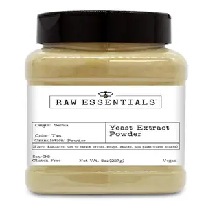 Raw Essentials Yeast Extract Powder – Flavor Enhancer for Enrich Broths, Soups, Sauces, and Plant Based Dishes – 8 Ounce Bottle