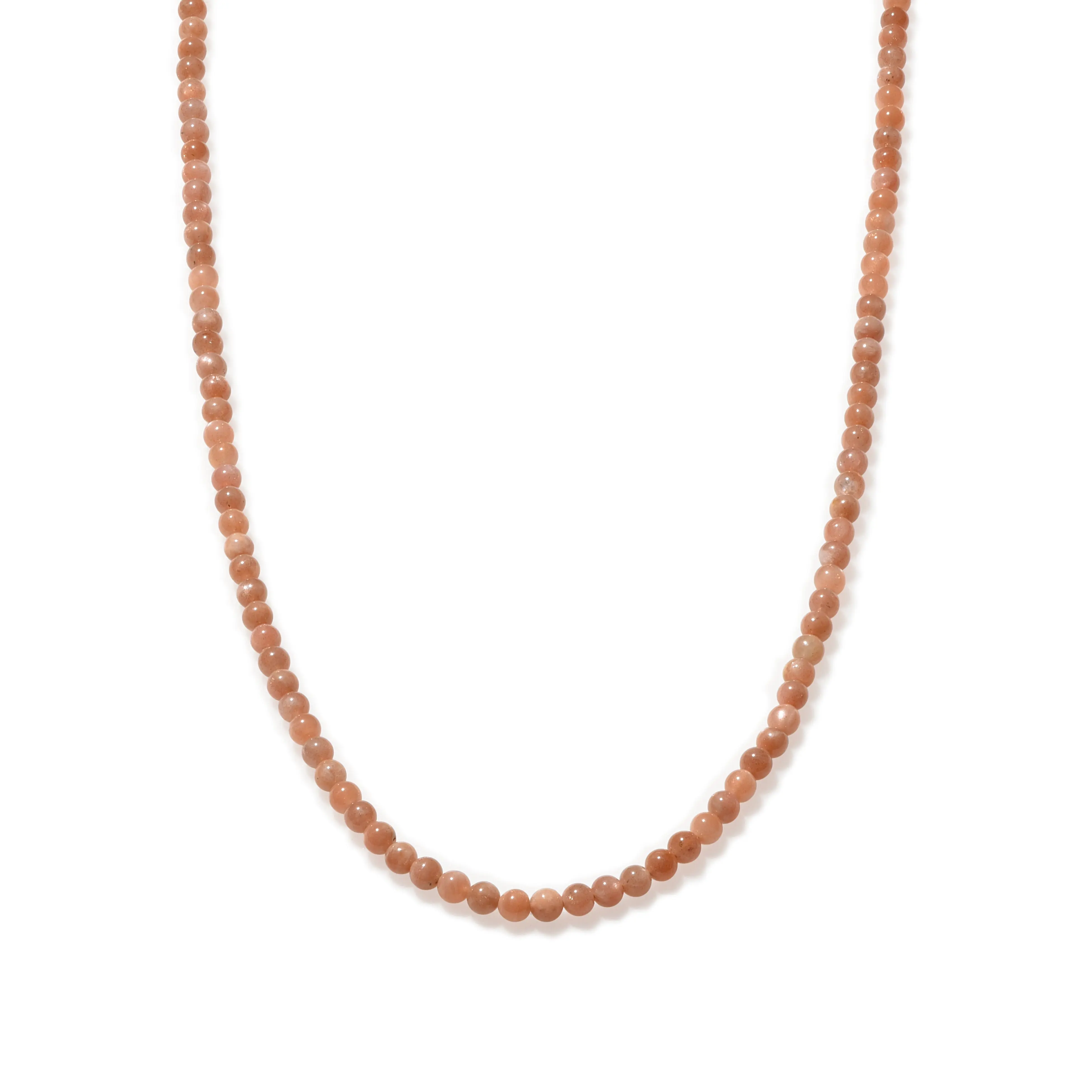 Natural Crystal Sunstone Beaded Mini Necklace for Adults, Radiates Warmth, Boosts Motivation, Vitality and Positivity