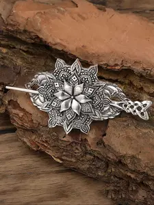 Nordic Vintage Floral Hair Clips, Minimalist Celtic Knot Hair Sticks, Gothic Viking Norwegian Party Accessories, Valentine's Day Gift, Goddess Hair Clip, Claw Clip