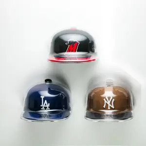 Three Pack Cap Displays: Floating Cap Display - 100% Dust-Free Protection & Archival Gallery Display - Includes Transparent Mounting Hook & 3M Tape for Easy Installation