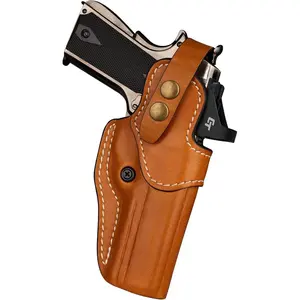 1911 OWB Leather Holster - Handmade Genuine Leather, Optic Ready, Fits 5" 4.25" 4" 1911 Pistols with/Without Rail, Compatible with Kimber Colt Springfield Ruger Tisas, Right/Left Hand