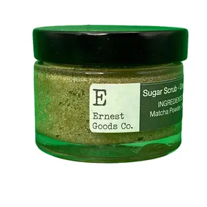 Green Tea Sugar Scrub Vegan Hydrating  Luxury Cosmetic Body Care Essence