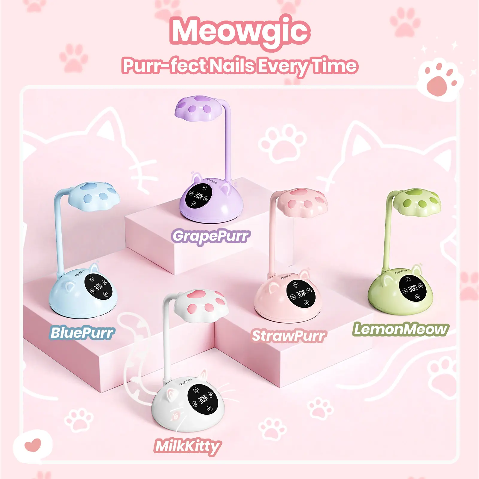 Beetles Gooseneck UV Nail Lamp - Meowgic LED Nail Lamp UV Light for Gel Nails Smart Sensor Nails Dryer for Fast Curing  DIY Salon Manicure Art Tools, Mother's Day gift Spring Nail Taste of Spring