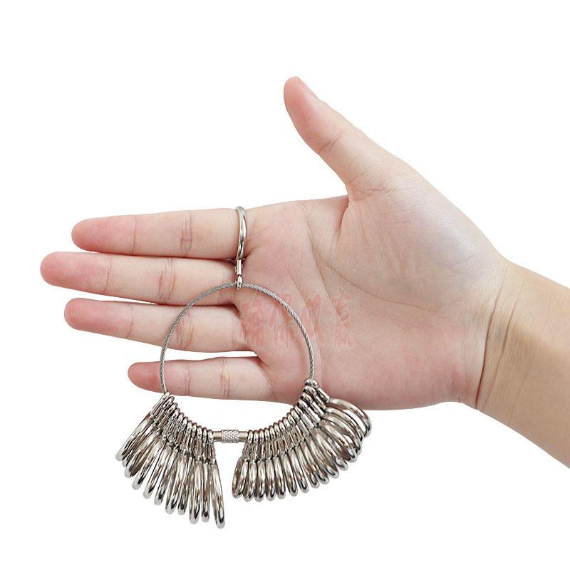 Alloy Ring Sizer Measuring Tool Set - US/UK Size Ring Mandrel, Ring Gauge & Finger Sizer for Jewelry Making, Ring Sizing & Resizing