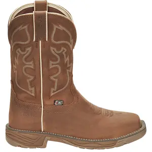 Justin Original Workboots Mens Stampede Rush 11 Inch Waterproof Steel Toe  Work/Duty - Brown