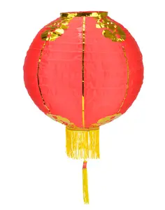 24" Red Traditional Nylon Chinese New Year  Lantern w/Tassel