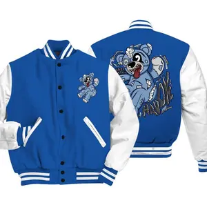 Space Royal Sneaker Matching Varsity Jacket Havok Bear Graphic, Trendy Streetwear, Casual Urban Look